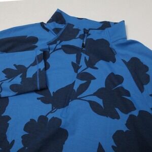 G/FORE Racer Quarter Zip Pullover Mens Size M Blue Navy Floral G4MF23K123C